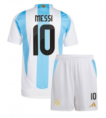 Argentina Lionel Messi #10 Hemmatröja Barn Copa America 2024 Kortärmad (+ Korta byxor)